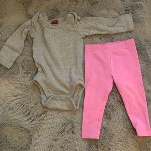 Tea collection baby body suit and solid legging